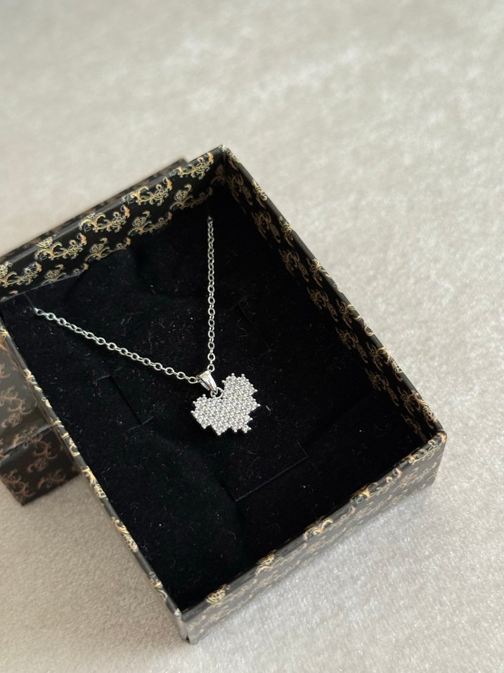 Kalp Çelik Kolye Silver - Görsel 3