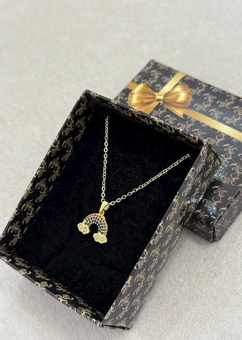 Gökkuşağı Çelik Kolye Gold - Görsel 2