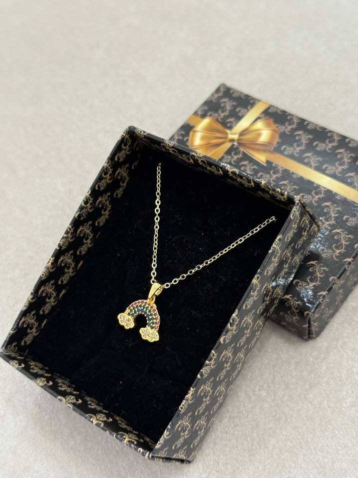 Gökkuşağı Çelik Kolye Gold - Görsel 2