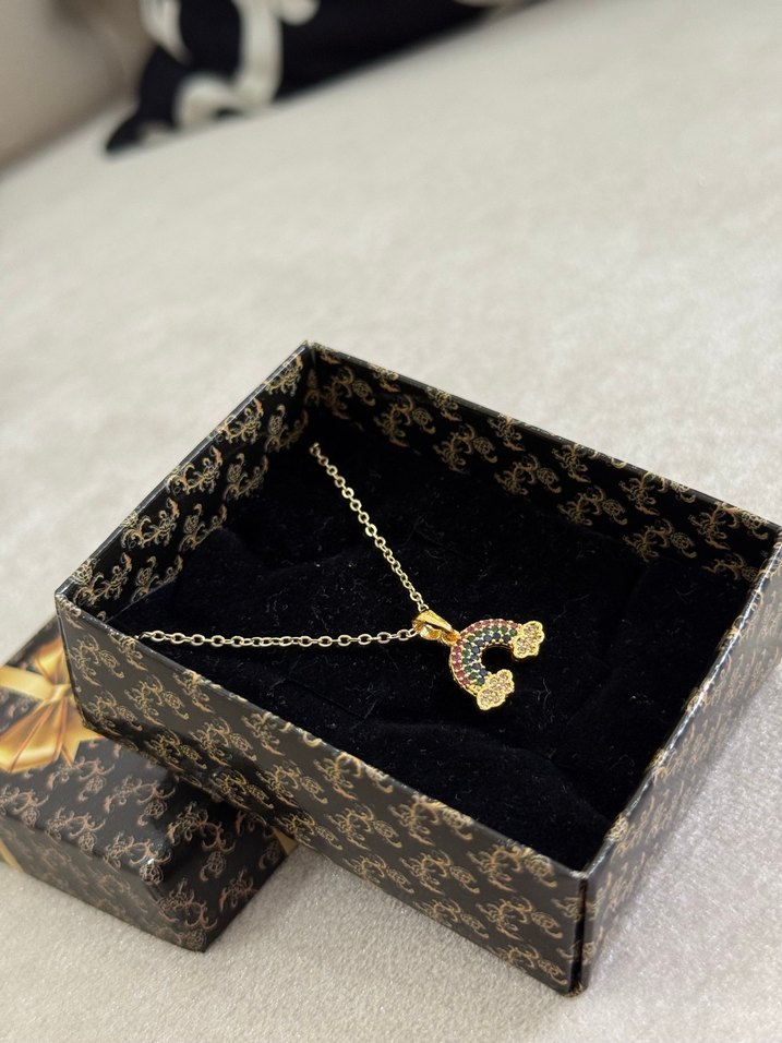 Gökkuşağı Çelik Kolye Gold - Görsel 3