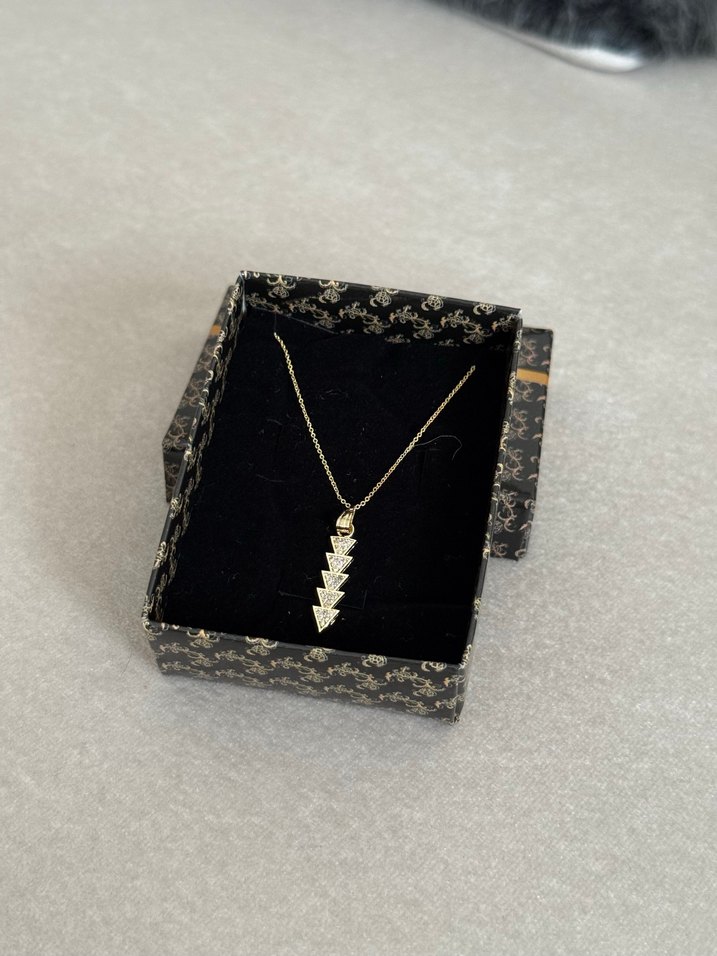 Zirkon Taşlı Çelik Kolye - Görsel 3