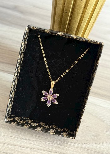 Lotus Çiçeği Çelik Kolye Gold - Görsel 2