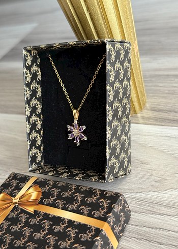 Lotus Çiçeği Çelik Kolye Gold - Görsel 4