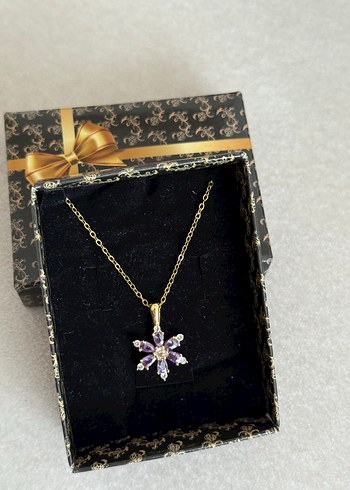 Lotus Çiçeği Çelik Kolye Gold - Görsel 5