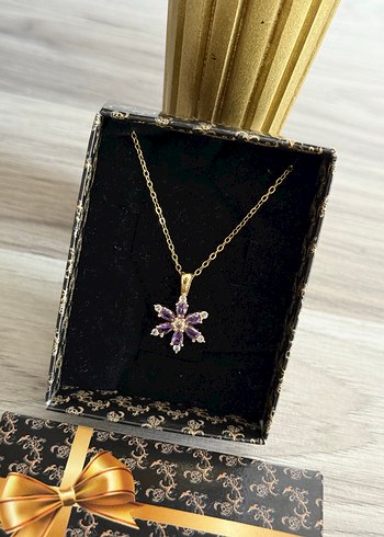 Lotus Çiçeği Çelik Kolye Gold - Görsel 3