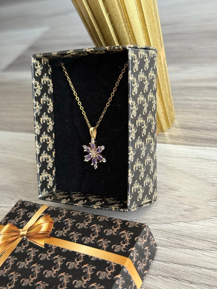 Lotus Çiçeği Çelik Kolye Gold - Görsel 4