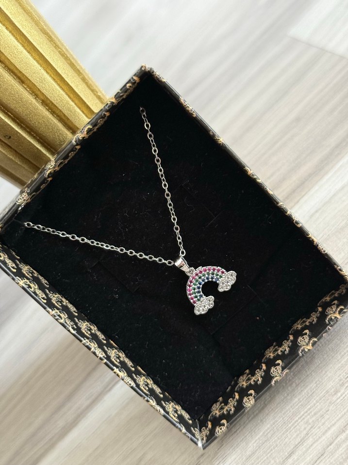 Gökkuşağı Çelik Kolye Silver - Görsel 4