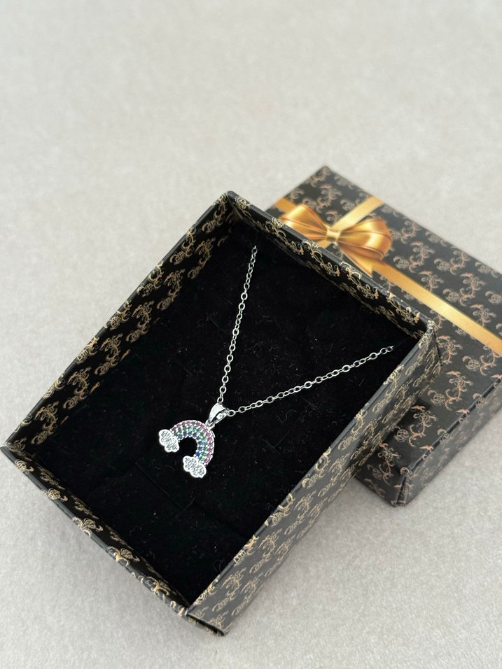 Gökkuşağı Çelik Kolye Silver - Görsel 3