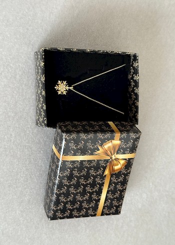 Zirkon Taşlı Kar Tanesi Kolye - Görsel 2