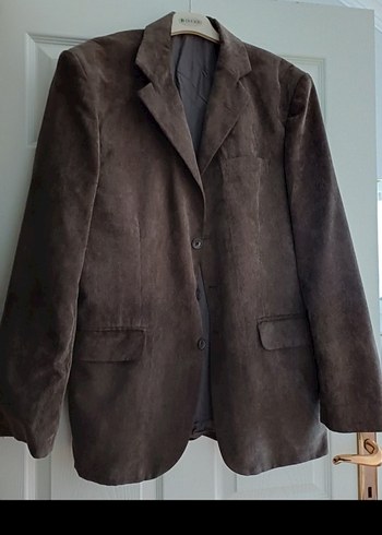 Erkek Kahverengi Kadife Dokulu Blazer Ceket - Görsel 2