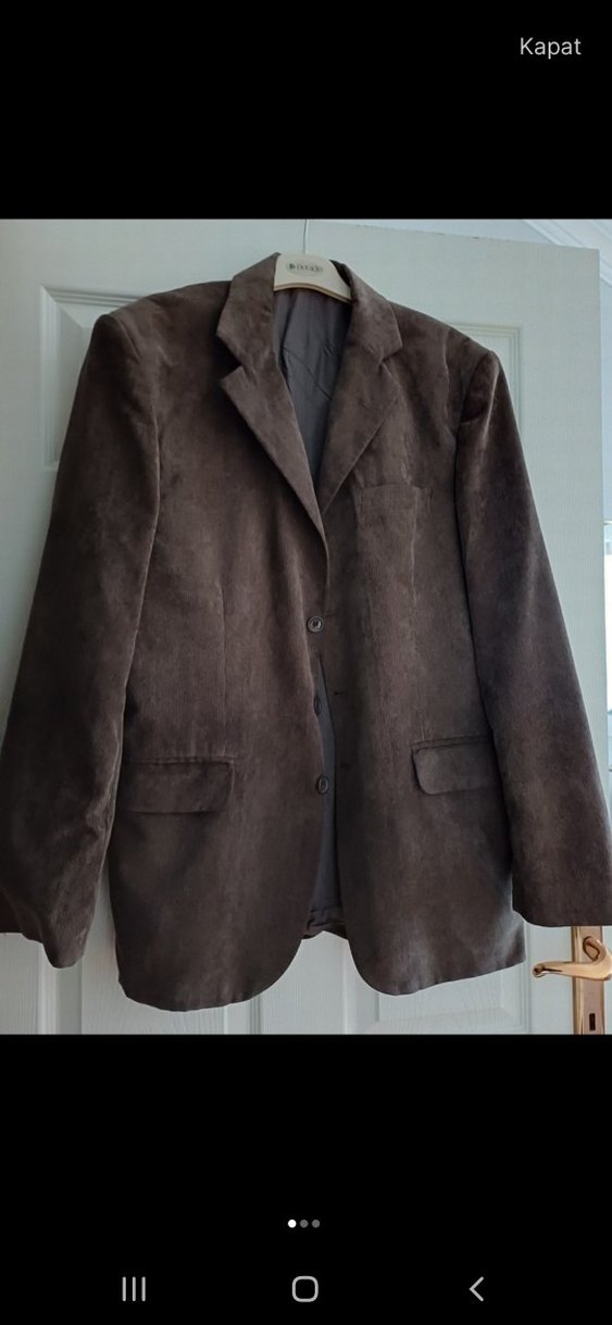 Erkek Kahverengi Kadife Dokulu Blazer Ceket - Görsel 2