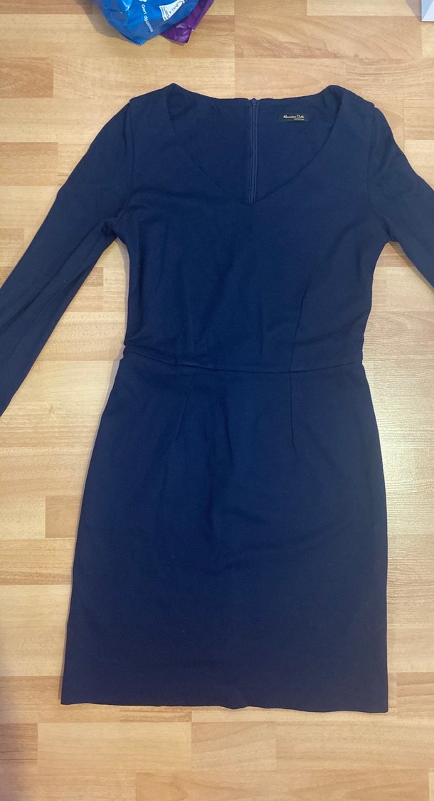 Massimo dutti lacivert Fermuarlı Kadın elbise - Görsel 2