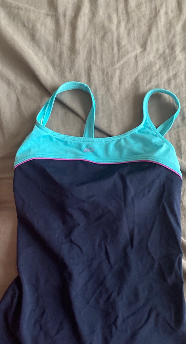 Kadın Lacivert ve Turkuaz Drapeli Spor Mayo - Görsel 3