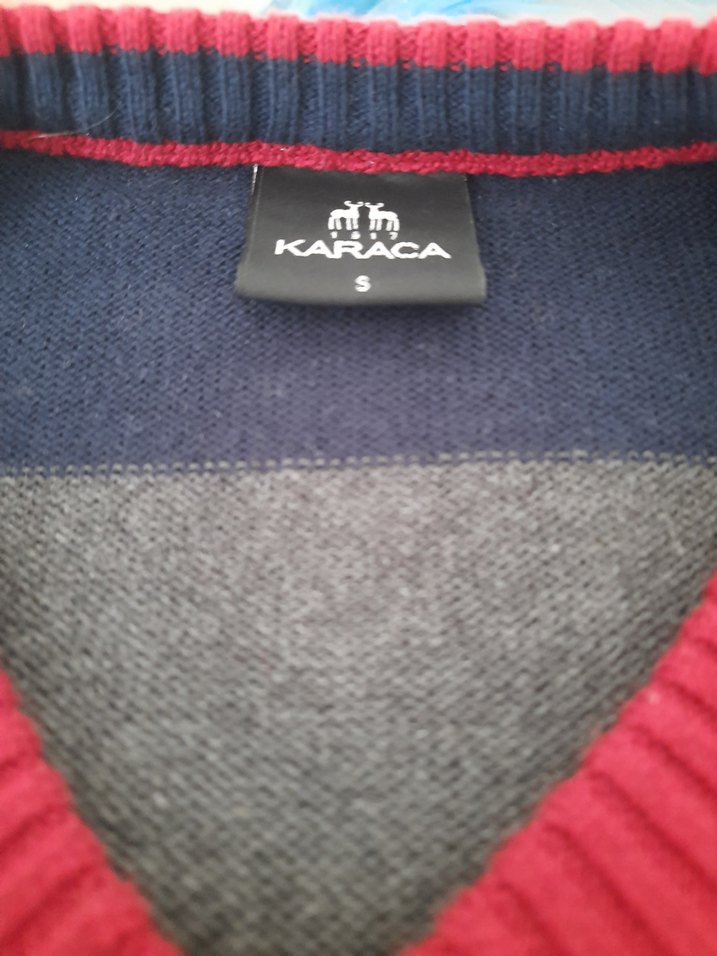 Karaca Gri Çizgili V Yakalı Erkek Triko Kazak - Görsel 4