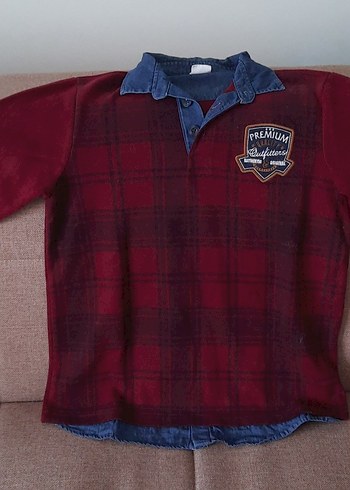 Lcw Erkek Çocuk Bordo Düğmeli Sweatshirt - Görsel 2