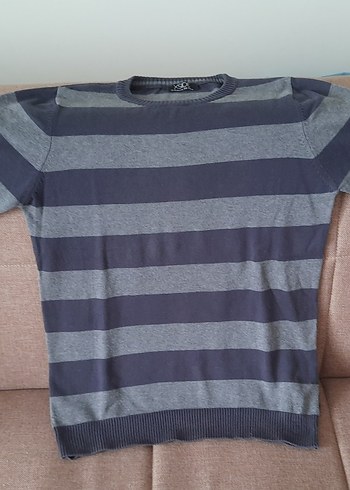 Xside 13 Yaş Gri Çizgili Erkek Çocuk Kazak - Görsel 2