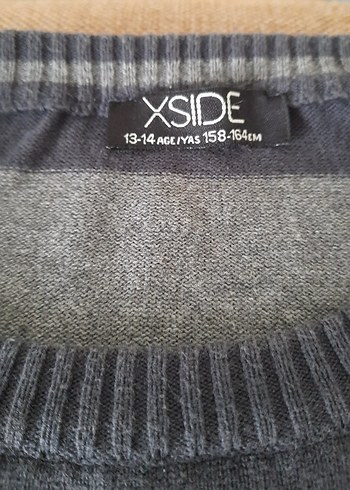 Xside 13 Yaş Gri Çizgili Erkek Çocuk Kazak - Görsel 4
