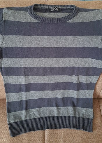 Xside 13 Yaş Gri Çizgili Erkek Çocuk Kazak - Görsel 5