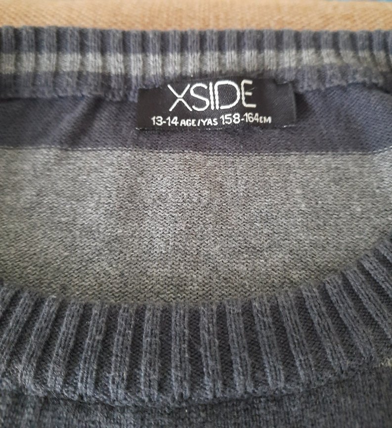 Xside 13 Yaş Gri Çizgili Erkek Çocuk Kazak - Görsel 4