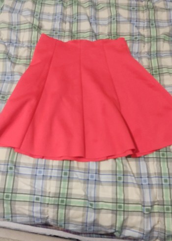 Pembe Pilili Kadın Mini Etek