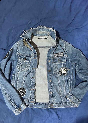 Kadın Mavi Denim Düğmeli Ceket - Görsel 2