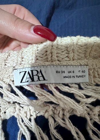 Zara Marka Bohem Uzun Kollu Örgü Kadın Hırka - Görsel 3