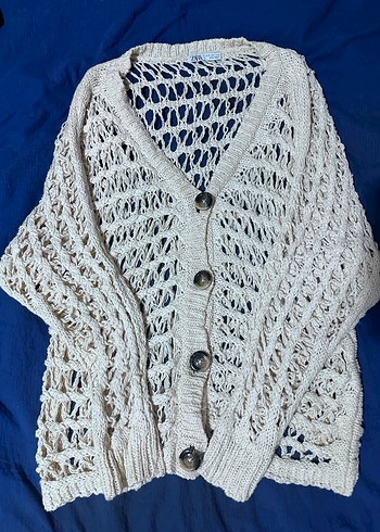 Zara Marka Bohem Uzun Kollu Örgü Kadın Hırka - Görsel 2