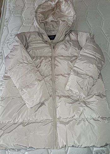 XSIDE Beyaz Kapüşonlu Kadın Kışlık Mont - Görsel 4