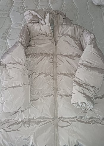 XSIDE Beyaz Kapüşonlu Kadın Kışlık Mont - Görsel 2