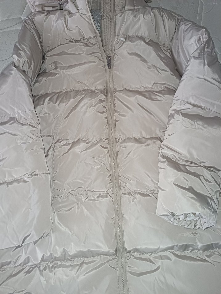 XSIDE Beyaz Kapüşonlu Kadın Kışlık Mont - Görsel 3