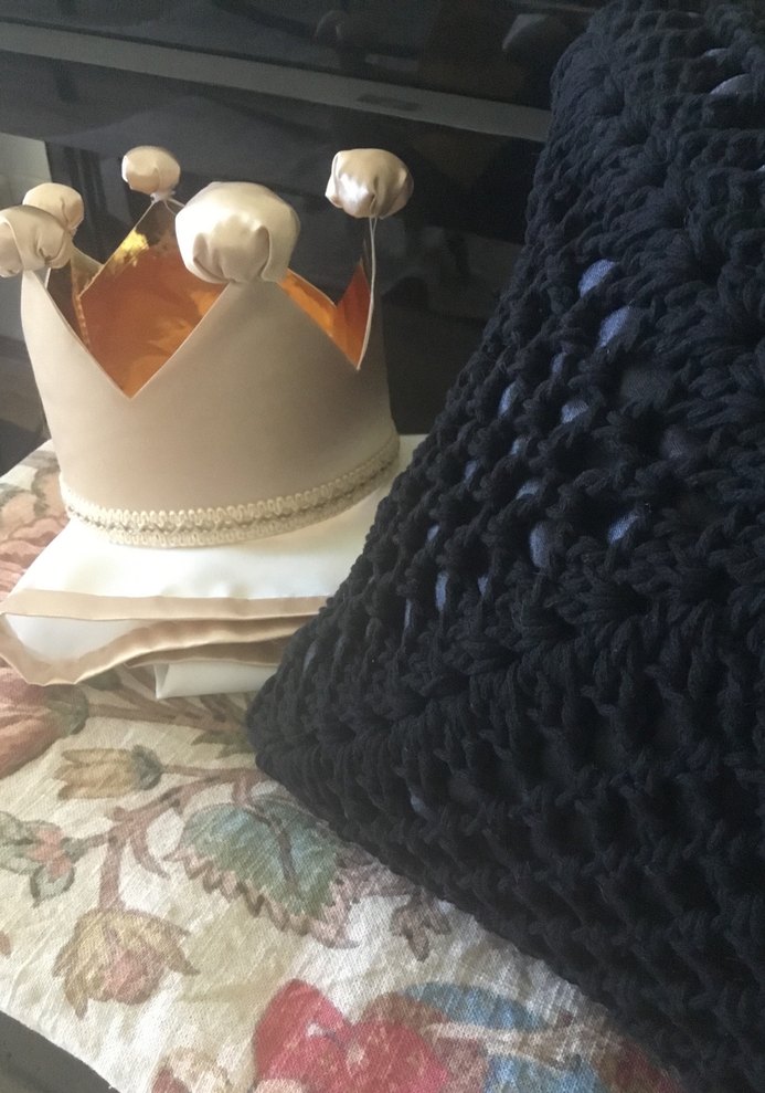 Siyah Bohem Örgü Dekoratif Yastık - Görsel 2