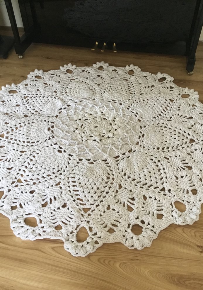 Bohem Tarzı El Örgüsü Yuvarlak Halı - Görsel 2