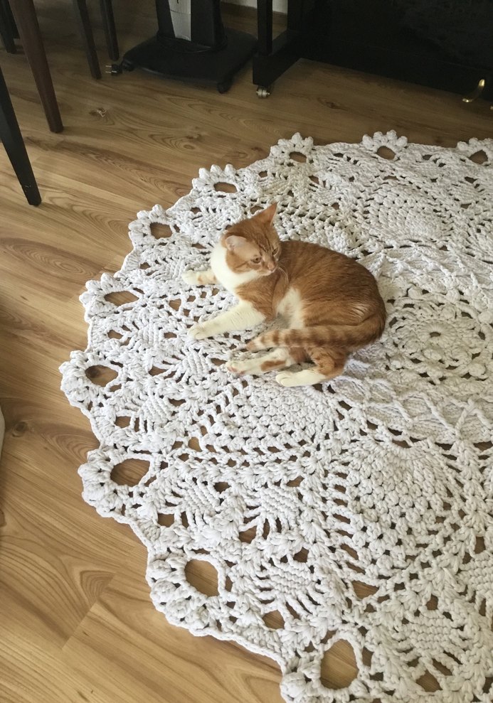 Bohem Tarzı El Örgüsü Yuvarlak Halı - Görsel 5