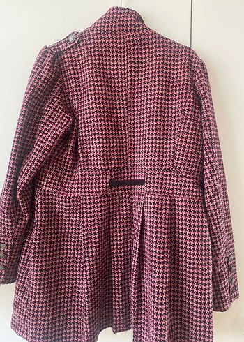 Düğmeli Midi Pembe Kadın Kaban - Görsel 4