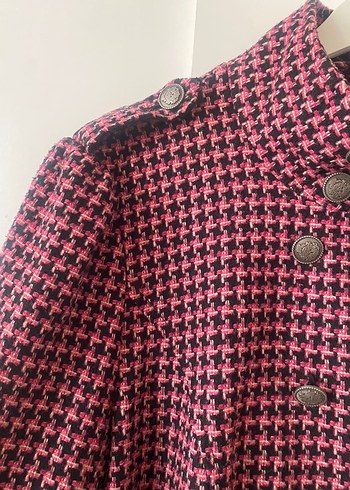 Düğmeli Midi Pembe Kadın Kaban - Görsel 2