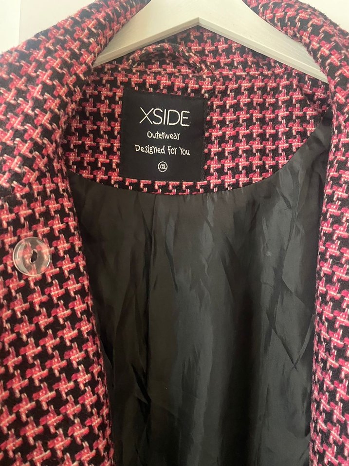 Düğmeli Midi Pembe Kadın Kaban - Görsel 3