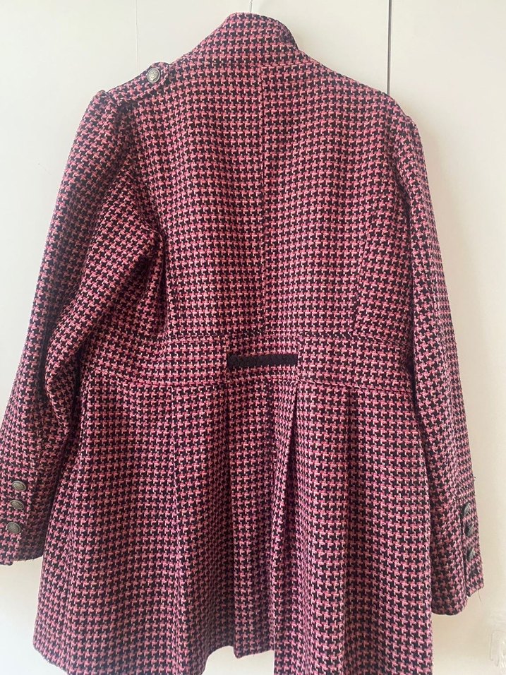 Düğmeli Midi Pembe Kadın Kaban - Görsel 4