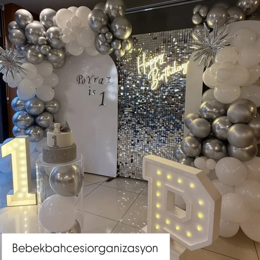 Gri Doğum Günü Parti Süslemeleri - Görsel 3