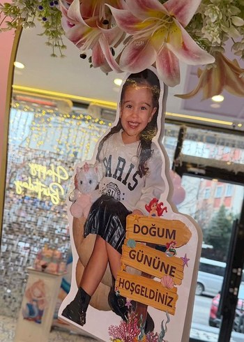 Pastel Mavi Deniz Kızı Doğum Günü Süsü - Görsel 6