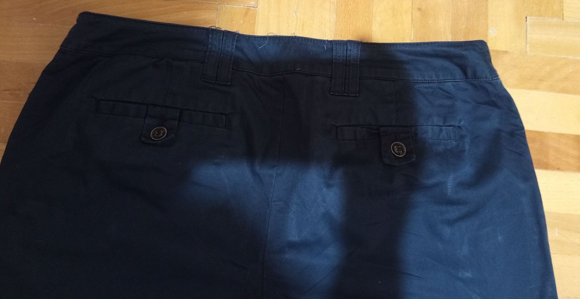 Kadın Lacivert  Denim Bermuda kapri - Görsel 5