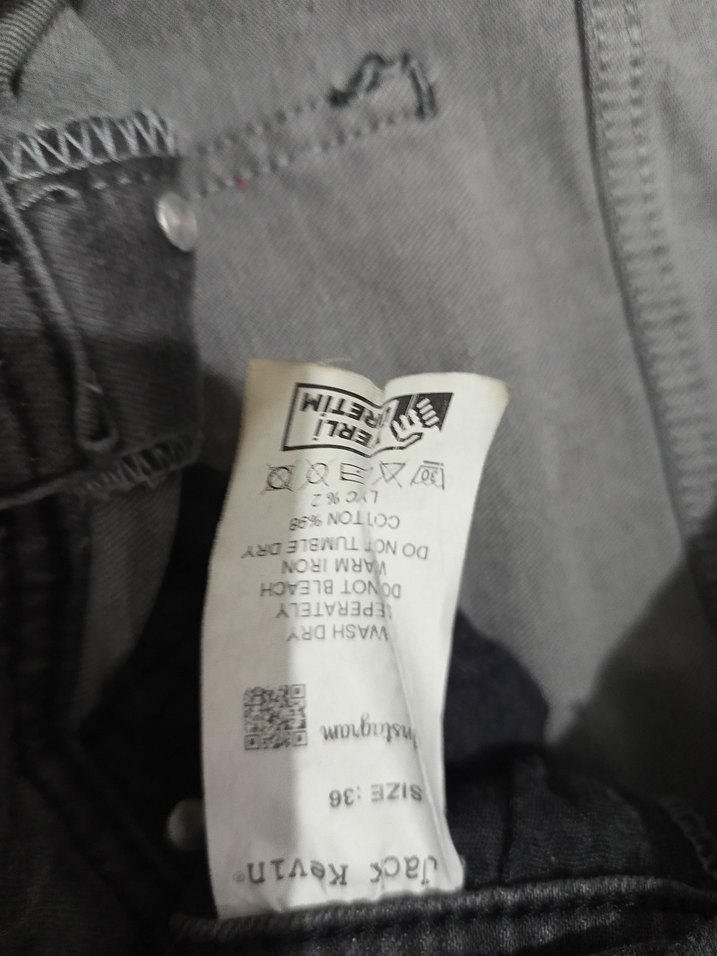 Erkek Gri Denim Regular Fit Jean Pantolon - Görsel 5