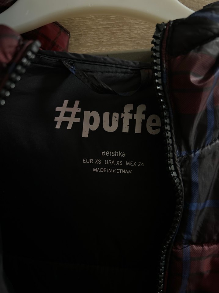 Kırmızı Kareli Kapüşonlu Bershka Kadın Mont - Görsel 5