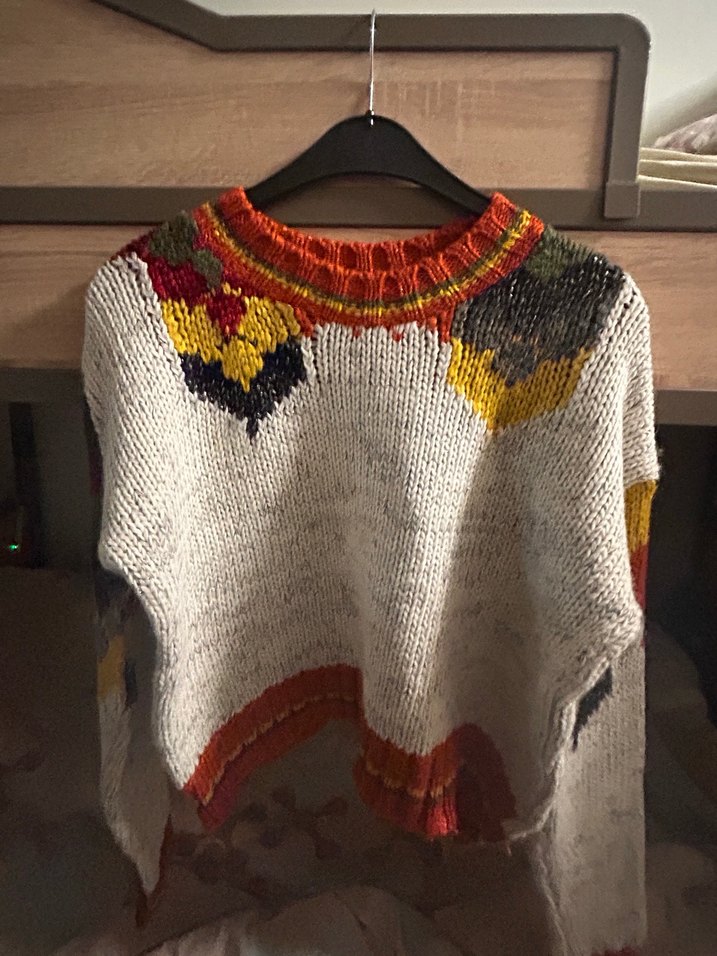 Nakışlı Çok Renkli Bohem Kadın Kazak - Görsel 2