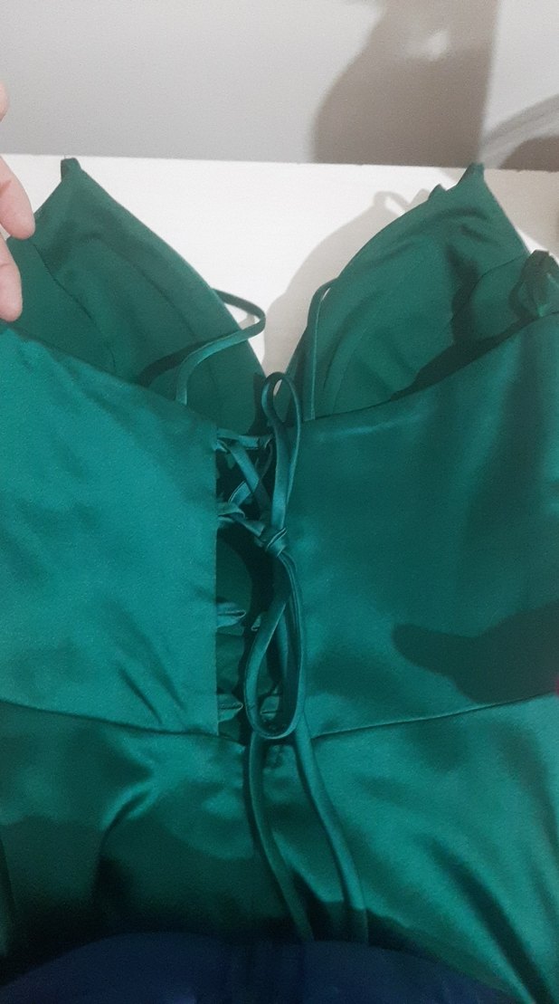 Koyu Turkuaz Drapeli Uzun Kadın Abiye - Görsel 2