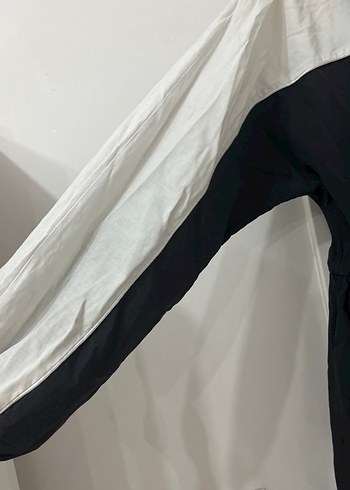 Kadın Siyah Beyaz Uzun Pamuklu Elbise - Görsel 3