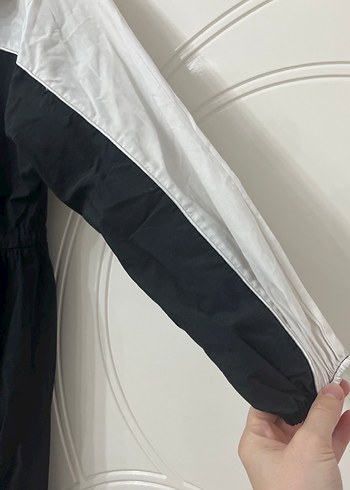 Kadın Siyah Beyaz Uzun Pamuklu Elbise - Görsel 4