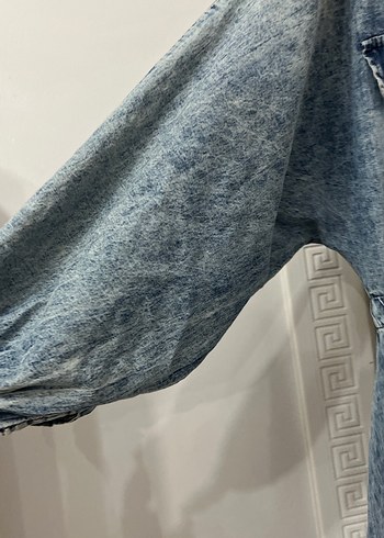 Düğmeli Uzun Kot Elbise - Görsel 3