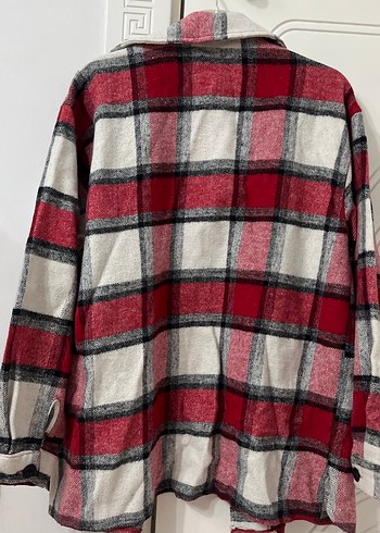 Düğmeli Gri Kazayağı Desenli Kadın Gömlek - Görsel 4