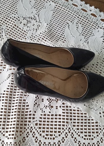 Diğer Siyah Parlak Bağcıklı Stiletto Topuklu Kadın Ayakkabı