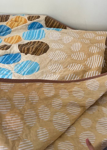 Renkli Baskılı Kahverengi pike - Görsel 3